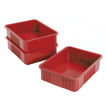 QUANTUM STORAGE SYSTEMS Divider Box, Red, Polypropylene, 22-1/2 in L, 17-1/2 in W, 6 in H DG93060RD